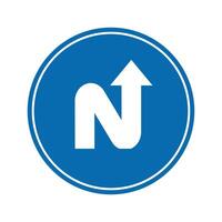 road sign icon, Sharp Bends road on blue round board. suitable for poster use and web icon vector