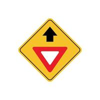 road sign icon, Yield ahead on yellow rhombus. board.suitable for poster use and web icon vector