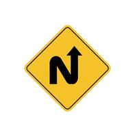 road sign icon, Sharp Bends road on yellow rhombus board. suitable for poster use and web icon vector