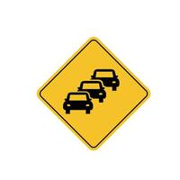 road sign icon, Traffic queues Likely ahead on yellow rhombus. board.suitable for poster use and web icon vector