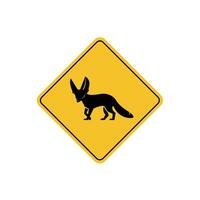 road sign icon, fennec, crossing on yellow rhombus. board.suitable for poster use and web icon vector