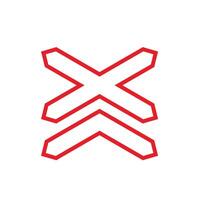 road sign icon, Rail Crossing More 1 railway road on yellow rhombus. board.suitable for poster use and web icon vector