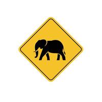 road sign icon, elephant crossing on yellow rhombus. board.suitable for poster use and web icon vector