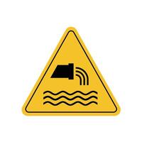 sewage effluent outfall sign symbol, sign inside yellow triangle board. suitable for poster and web icon use vector