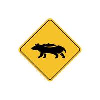 road sign icon, badger crossing on yellow rhombus. board.suitable for poster use and web icon vector