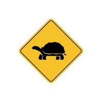 road sign icon, turtle crossing on yellow rhombus. board.suitable for poster use and web icon vector