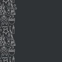 Halloween background with place for text. Cartoon Halloween frame vector