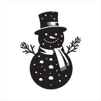 snowman silhouette white background vector