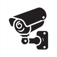 Security camera icon silhouette on white background vector