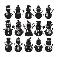 snowman silhouette on white background vector