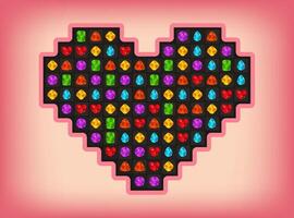 Enjoy the Colorful Jewel Match Game UI Board on a beautiful Background vector