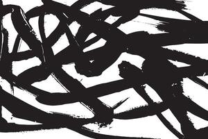 Dynamic Black Brush Stroke Pattern on Crisp White Monochrome Texture Overlay Design vector