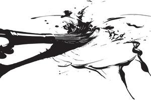 Organic Brush Stroke Patterns in Black on White Versatile Monochrome Texture Design vector