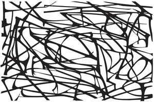 Minimalist Overlay Design Featuring Organic Freeform Black Line Patterns on a Pure White Canvas vector