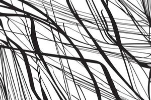 Black and White Random Line Art on White Background for High Definition Textured Overlay vector