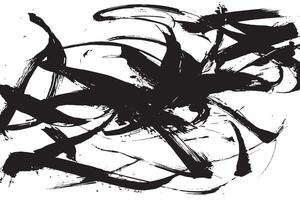 Abstract Monochrome Brush Textures on White Modern Black Overlay Background vector