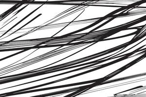 Monochrome Abstract Texture with Organic Black Lines Over a Pure White Background for Art and Design vector