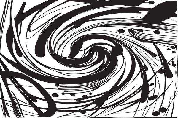 Bold High Contrast Black Lines Interwoven on Pure White Background for Edgy Design Overlays