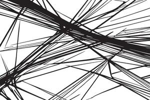 Minimalistic Monochrome Texture with Random Black Lines Over Pure White Background for Design Use vector