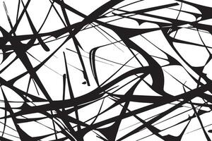 Dense and Detailed Black Line Patterns on Pure White Background Creating a Sharp Monochrome Overlay vector