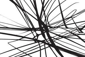Intricate Scribble of Black Lines on a Crisp White Background for Edgy and Modern Overlay Effects vector