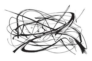 Dynamic Black Lines on White Canvas Forming a Monochrome Pattern for High Resolution Background Use vector