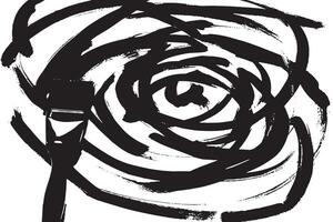 Expressive Black Brush Texture on White Background Minimalist Monochrome Overlay Design vector