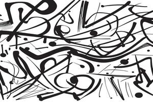 Dense Pattern of Random Black Lines Over a Bright White Background for Textured Overlay Use vector