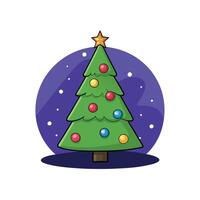 Christmas tree with bookeh background and copy space. dark background. vector