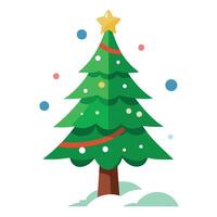 Christmas tree in the snow AI assisted finalized in Photoshop by me vector