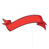 A red ribbon on a white background vector