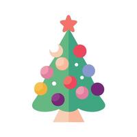 Christmas tree with balls on it vector
