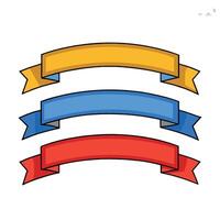 Three colorful ribbons on a white background vector