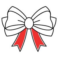 A bow with red ribbon on a white background vector
