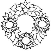 Set of three advent wreaths for Christmas table over isolated transparent background vector
