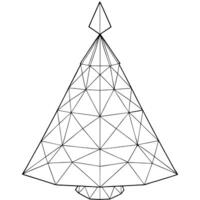 Minimal low poly 3d render christmas tree set isolated vector