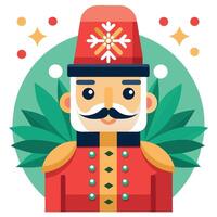 A nutcracker soldier with a mustache and mustache vector