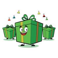 Green Gift boxes and decoration with copy space 3d background rendering vector