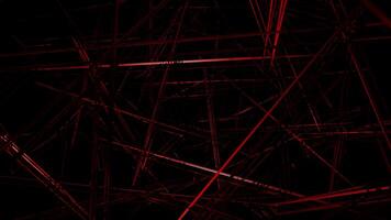 Looped mysterious screensaver with sharp bloody red lines on a black background in a scary movie style. Dark animation for art and music festival performance. Abstract motion graphics. Loop 4K 60fps video