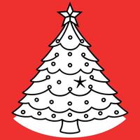 Illustration of christmas tree on red background Created with vector