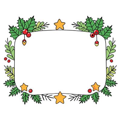 Festive Alpha Bokeh Border. Verdant Christmas Frame Featuring Fir Branches and Forest Decorations