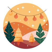 Christmas background with trees and stars vector