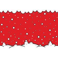 Red christmas border background snow particles falling snow texture snowing wallpaper vector