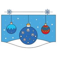 Blue christmas background with balls. with copy space. vector