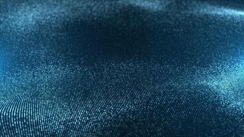 Digital dotted surface. Abstract blue waves of particles. big data visualization, futuristic and digital background, 3D, 4K, seamless loop video