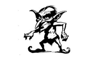 Animation forms a sketch of a goblin icon video