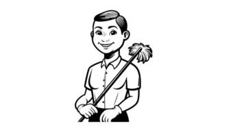 Animation forms a sketch of a cleaning service icon video