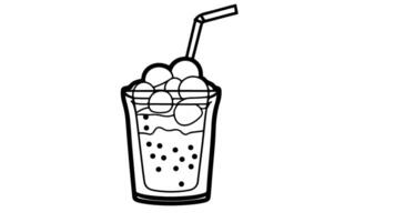 Animation forms a sketch of the boba ice icon video