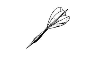 Animation forms a sketch of the dart spike icon video