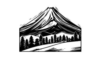 Animation forms a sketch of a mountain icon video
